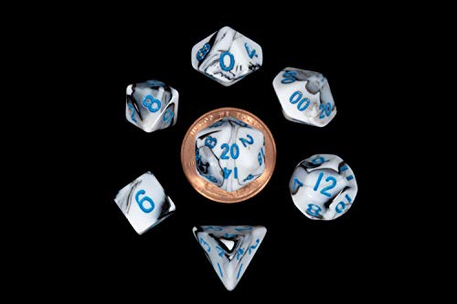 Metallic Dice Games 7-Set Mini: MBL w/BU Numbers von Metallic Dice Games