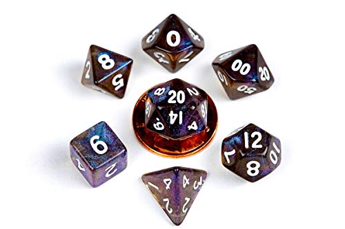 Metallic Dice Games LIC4175 Mini-Poly-Stardust-Galaxie-Würfel-Set, 7 Stück von Metallic Dice Games