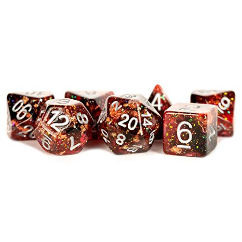 Metallic Dice Games LIC631 Eternal Fire Würfel, 7 Stück von Metallic Dice Games