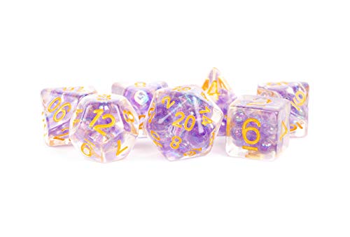 Pearl Dice Würfel-Set, Kunstharz, Violett mit goldenen Zahlen, 16 mm von Metallic Dice Games