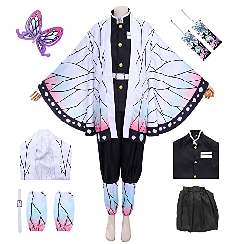 Anime Kamado Tanjirou Cosplay Kostüm Kimetsu No Yaiba Halloween Karneval Geburtstag Cosplay für Erwachsene und Kinder Festival (XL, Shinobu) von Metaparty