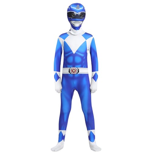 Metaparty Kostüm Bodysuit Kostüm Power Cosplay Muskelkostüm Karneval Party Kostüm Blau, 120 von Metaparty