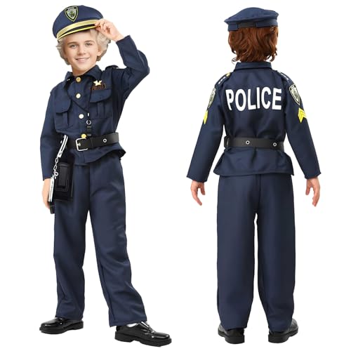 Metaparty Polizei Set Kinder Kostüm Polizist Kinder Polizeikostüm für Kinder Rollenspiel Polizei Größe 110 von Metaparty