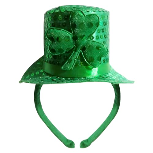 Metaparty St. Patrick's Day Hut Stirnband, St. Patricks Day Stirnband, Kleeblatt Haarband Kopf Boppers Grün Haarreifen, St. Patrick's Day Mini Hut Haarbänder (A) von Metaparty