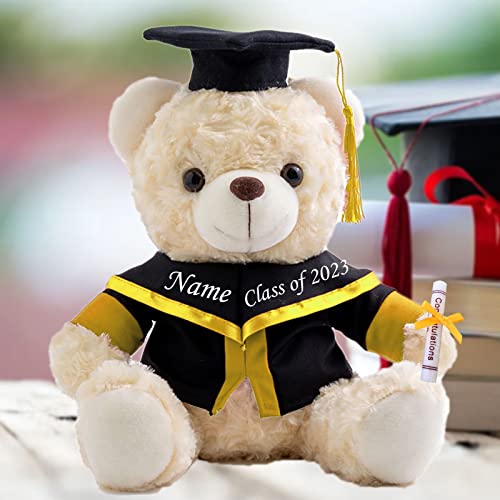 Abschlussgeschenke für sie Personalisierter Teddybär mit Text, Plüschbär Personalisierte Geschenke Abschlussgeschenke für ihn 2024 Oberschule/ Hochschule/ Meister Abschlussgeschenke (20cm-Weiß-Text) von MeterBear