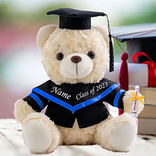 Abschlussgeschenke für sie Personalisierter Teddybär mit Text, Plüschbär Personalisierte Geschenke Abschlussgeschenke für ihn 2024 Oberschule/ Hochschule/ Meister Abschlussgeschenke (20cm-Weiß-Text) von MeterBear