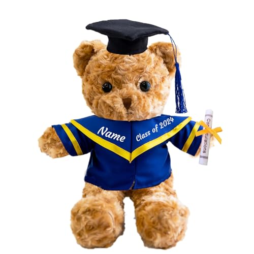 MeterBear Graduationbär Personalisierte Graduation Geschenke mit Text, Teddybär Plüschtier als Schulabschluss Geschenk für Ihn 2024 Oberschule Hochschule Graduation Geschenke (30 cm) von MeterBear