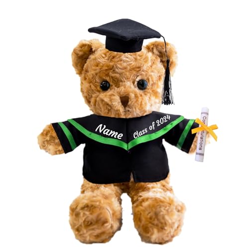 MeterBear Graduationbär Personalisierte Graduation Geschenke mit Text, Teddybär Plüschtier als Schulabschluss Geschenk für Ihn 2024 Oberschule Hochschule Graduation Geschenke (40 cm) von MeterBear