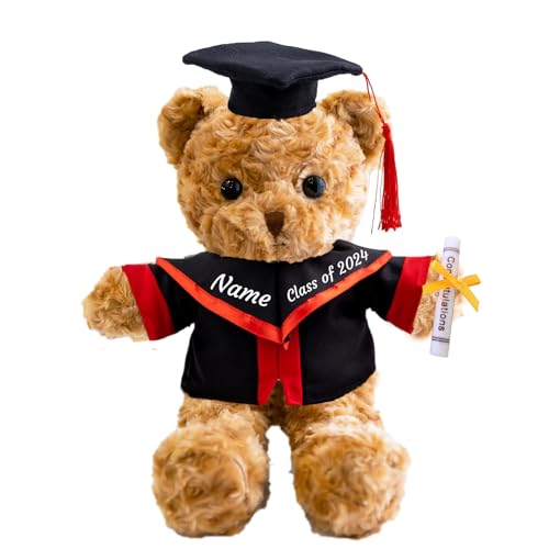 MeterBear Graduationbär Personalisierte Graduation Geschenke mit Text, Teddybär Plüschtier als Schulabschluss Geschenk für Ihn 2024 Oberschule Hochschule Graduation Geschenke (40 cm) von MeterBear