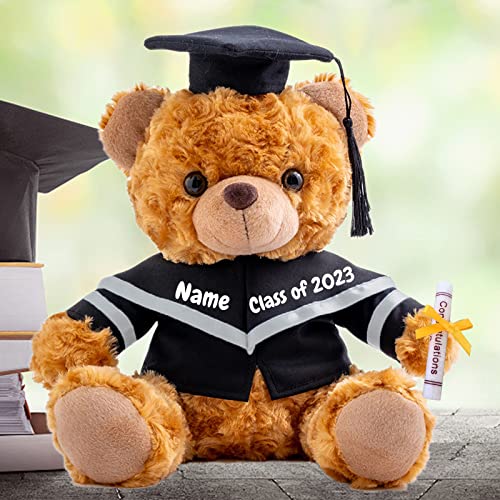 MeterBear Personalisierte Geschenke Teddybär mit Text, GraduationBär Abschluss 2024 Personalisierte Teddybär für Graduation 2024 Schulabschluss Geschenk für Sie 2024 Oberschule/Hochschule (25cm-Text) von MeterBear