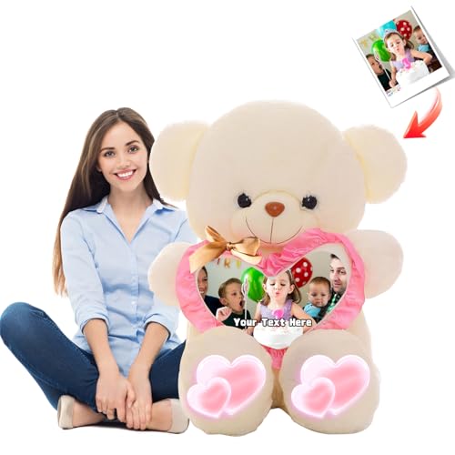 MeterBear Teddybär Groß XXL Personalisierter Geschenke XXL 160 cm Teddybär mit Text Foto als Geschenke für Weihnachten Geburtstagsgeschenk Es Mir Leid Geschenke für sie (160 cm) von MeterBear