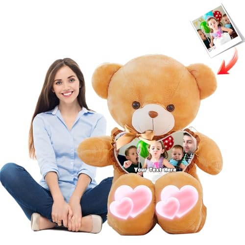 MeterBear Teddybär Groß XXL Personalisierter Geschenke XXL 160 cm Teddybär mit Text Foto als Geschenke für Weihnachten Geburtstagsgeschenk Es Mir Leid Geschenke für sie (160 cm) von MeterBear