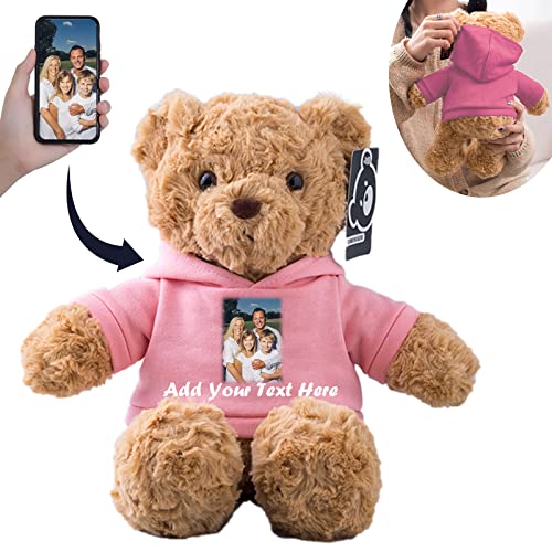 MeterBear Teddybär mit Personalisierter Text+Foto für ValentinsGeschenke für ihn Geschenke für Frauen Weihnachten Geburtstagsgeschenk ValentinsGeschenke für sie Besondere ValentinsGeschenkee (26cm) von MeterBear