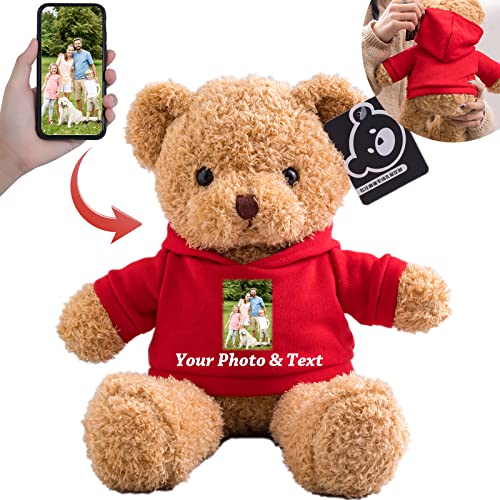 MeterBear Teddybär mit Personalisierter Text+Foto für ValentinsGeschenke für ihn Geschenke für Frauen Weihnachten Geburtstagsgeschenk ValentinsGeschenke für sie Besondere ValentinsGeschenkee (30cm) von MeterBear