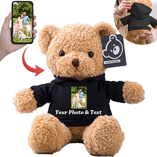 MeterBear Teddybär mit Personalisierter Text+Foto für ValentinsGeschenke für ihn Geschenke für Frauen Weihnachten Geburtstagsgeschenk ValentinsGeschenke für sie Besondere ValentinsGeschenkee (30cm) von MeterBear