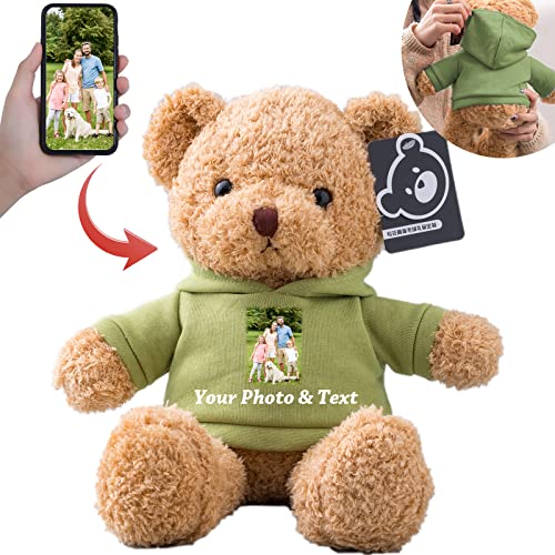 MeterBear Teddybär mit Personalisierter Text+Foto für ValentinsGeschenke für ihn Geschenke für Frauen Weihnachten Geburtstagsgeschenk ValentinsGeschenke für sie Besondere ValentinsGeschenkee (30cm) von MeterBear