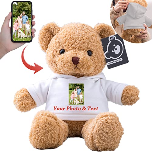 MeterBear Teddybär mit Personalisierter Text+Foto für ValentinsGeschenke für ihn Geschenke für Frauen Weihnachten Geburtstagsgeschenk ValentinsGeschenke für sie Besondere ValentinsGeschenkee (30cm) von MeterBear