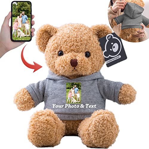 MeterBear Teddybär mit Personalisierter Text+Foto für ValentinsGeschenke für ihn Geschenke für Frauen Weihnachten Geburtstagsgeschenk ValentinsGeschenke für sie Besondere ValentinsGeschenkee (30cm) von MeterBear