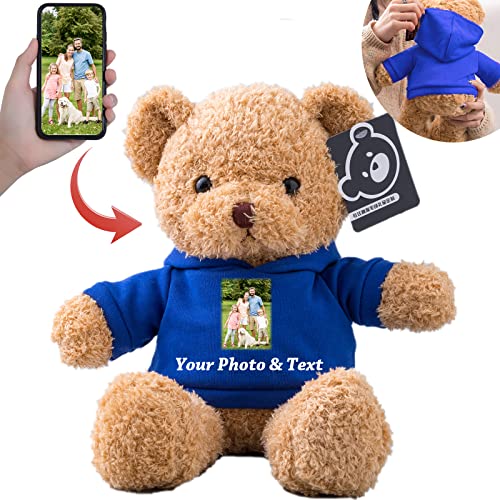 MeterBear Teddybär mit Personalisierter Text+Foto für ValentinsGeschenke für ihn Geschenke für Frauen Weihnachten Geburtstagsgeschenk ValentinsGeschenke für sie Besondere ValentinsGeschenkee (30cm) von MeterBear