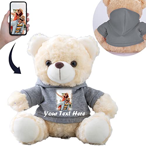 MeterBear Teddybär mit Personalisierter Text+Foto für ValentinsGeschenke für ihn Geschenke für Frauen Weihnachten Geburtstagsgeschenk ValentinsGeschenke für sie Besondere ValentinsGeschenkee (20cm) von MeterBear