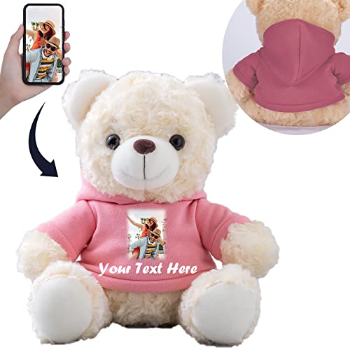 MeterBear Teddybär mit Personalisierter Text+Foto für ValentinsGeschenke für ihn Geschenke für Frauen Weihnachten Geburtstagsgeschenk ValentinsGeschenke für sie Besondere ValentinsGeschenkee (25cm) von MeterBear