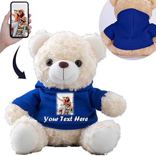 MeterBear Teddybär mit Personalisierter Text+Foto für ValentinsGeschenke für ihn Geschenke für Frauen Weihnachten Geburtstagsgeschenk ValentinsGeschenke für sie Besondere ValentinsGeschenkee (25cm) von MeterBear