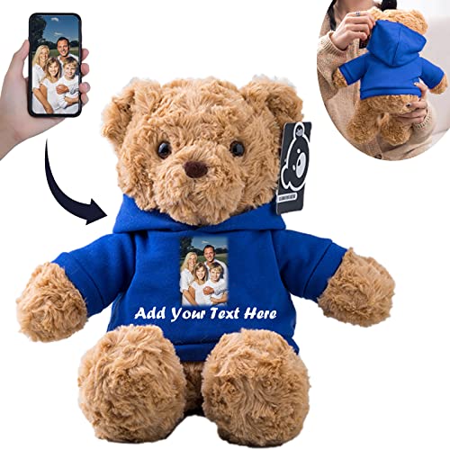 MeterBear Teddybär mit Personalisierter Text+Foto für ValentinsGeschenke für ihn Geschenke für Frauen Weihnachten Geburtstagsgeschenk ValentinsGeschenke für sie Besondere ValentinsGeschenkee (26cm) von MeterBear