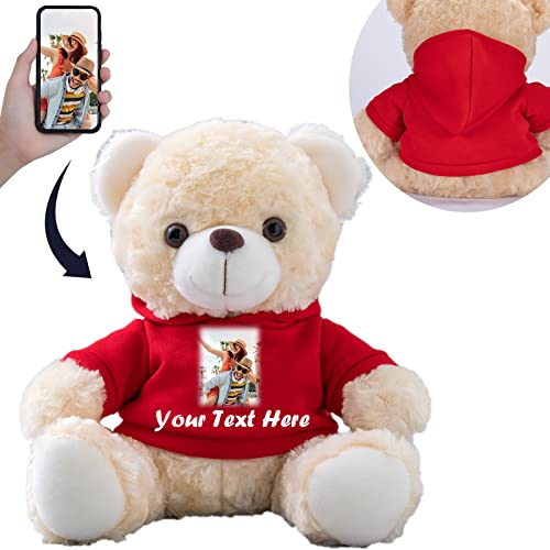 MeterBear Teddybär mit Personalisierter Text+Foto für ValentinsGeschenke für ihn Geschenke für Frauen Weihnachten Geburtstagsgeschenk ValentinsGeschenke für sie Besondere ValentinsGeschenkee (20cm) von MeterBear