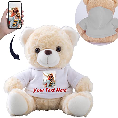 MeterBear Teddybär mit Personalisierter Text+Foto für ValentinsGeschenke für ihn Geschenke für Frauen Weihnachten Geburtstagsgeschenk ValentinsGeschenke für sie Besondere ValentinsGeschenkee (20cm) von MeterBear