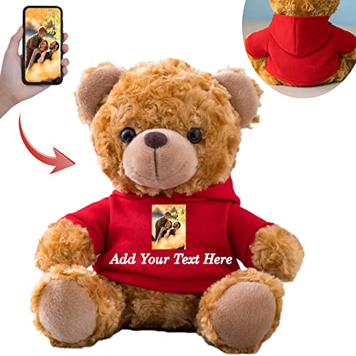 MeterBear Teddybär mit Personalisierter Text+Foto für ValentinsGeschenke für ihn Geschenke für Männer Weihnachten Geburtstagsgeschenk ValentinsGeschenke für sie Besondere ValentinsGeschenkee (20cm) von MeterBear