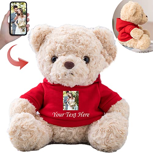 MeterBear Teddybär mit Personalisierter Text+Foto für ValentinsGeschenke für ihn Geschenke für Männer Weihnachten Geburtstagsgeschenk ValentinsGeschenke für sie Besondere ValentinsGeschenkee (20 cm) von MeterBear