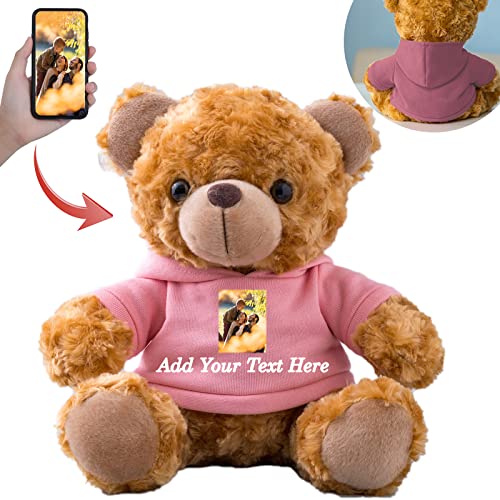 MeterBear Teddybär mit Personalisierter Text+Foto für ValentinsGeschenke für ihn Geschenke für Männer Weihnachten Geburtstagsgeschenk ValentinsGeschenke für sie Besondere ValentinsGeschenkee (20cm) von MeterBear