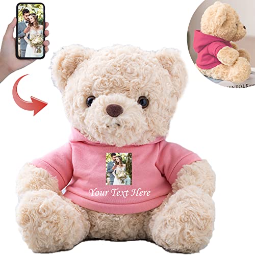 MeterBear Teddybär mit Personalisierter Text+Foto für ValentinsGeschenke für ihn Geschenke für Männer Weihnachten Geburtstagsgeschenk ValentinsGeschenke für sie Besondere ValentinsGeschenkee (20 cm) von MeterBear