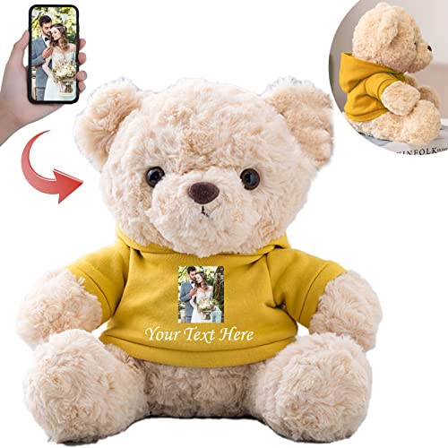 MeterBear Teddybär mit Personalisierter Text+Foto für ValentinsGeschenke für ihn Geschenke für Männer Weihnachten Geburtstagsgeschenk ValentinsGeschenke für sie Besondere ValentinsGeschenkee (20 cm) von MeterBear