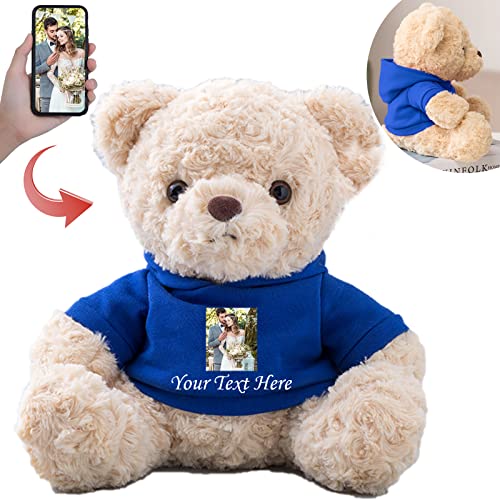 MeterBear Teddybär mit Personalisierter Text+Foto für ValentinsGeschenke für ihn Geschenke für Männer Weihnachten Geburtstagsgeschenk ValentinsGeschenke für sie Besondere ValentinsGeschenkee (20 cm) von MeterBear