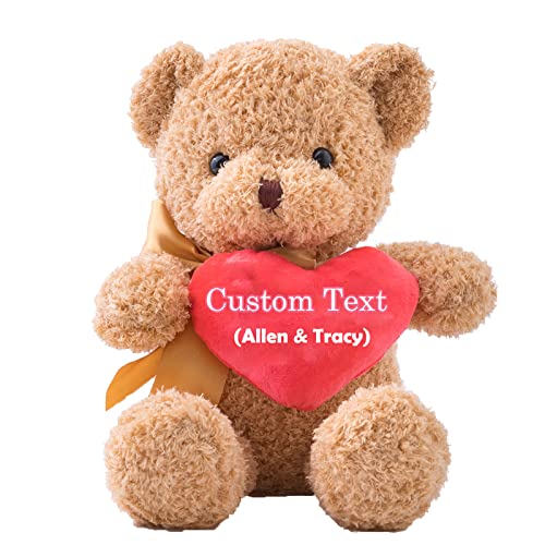 MeterBear Teddybär mit Personalisierter Text, Teddybär mit Herz für Geschenke für Männer Weihnachten Hochzeit Jubiläum Geburtstagsgeschenk Besondere ValentinsGeschenkee für sie (25cm) von MeterBear