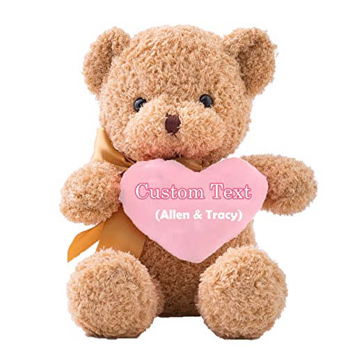 MeterBear Teddybär mit Personalisierter Text, Teddybär mit Herz für Geschenke für Männer Weihnachten Hochzeit Jubiläum Geburtstagsgeschenk Besondere ValentinsGeschenkee für sie (25cm) von MeterBear