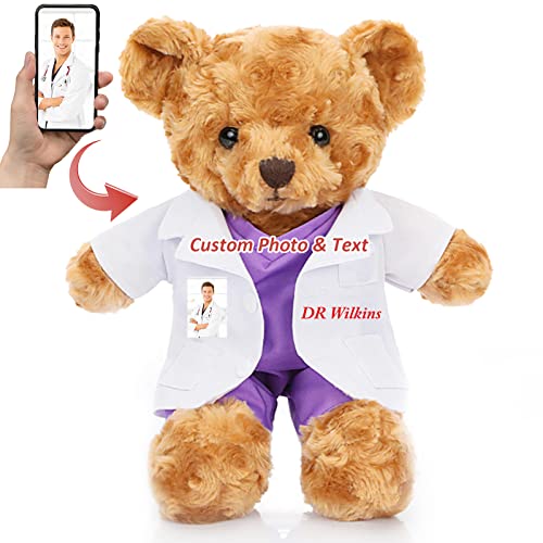 Personalisierter Geschenke Teddybär mit Text+Foto Krankenschwester Arzt Geschenk Geschenke für Männer Weihnachten Geburtstagsgeschenk für Männer Es Mir Leid Geschenke für sie (20cm) von MeterBear