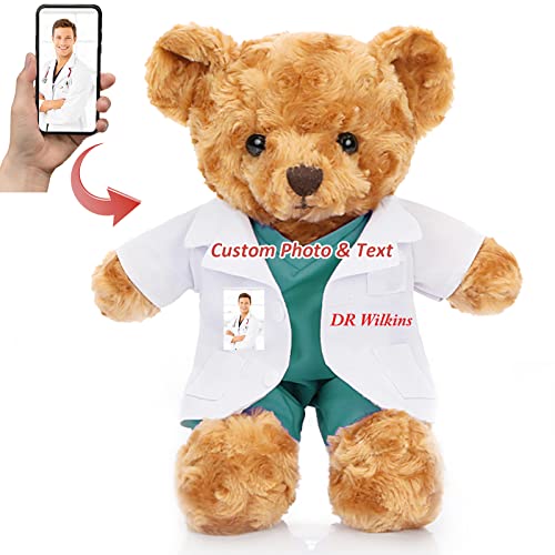 Personalisierter Geschenke Teddybär mit Text+Foto Krankenschwester Arzt Geschenk Geschenke für Männer Weihnachten Geburtstagsgeschenk für Männer Es Mir Leid Geschenke für sie (20cm) von MeterBear