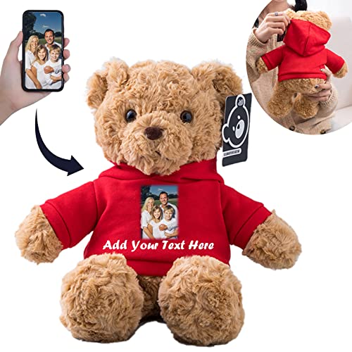 Personalisierter Teddybär mit Foto Text für ValentinsGeschenke für ihn Geschenke für Frauen Weihnachten Geburtstagsgeschenk ValentinsGeschenke für sie ihn Besondere ValentinsGeschenkee (26cm) von MeterBear