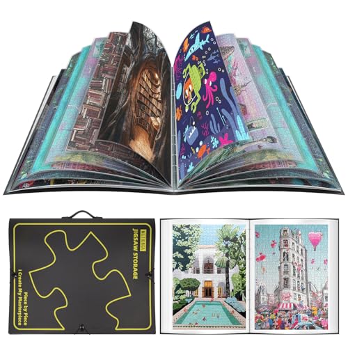 Metionga Puzzle Aufbewahrung, Puzzle Organizer mit 25 Taschen, Puzzlemappe 1000 Teile Großer Kapazität, Staubdichtes und Schützendes Puzzle Zubehör für Rätselfreunde von Metionga