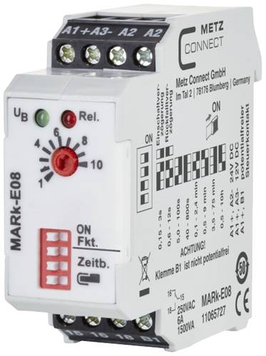 Metz Connect 11065727 MARk-E08 Zeitrelais Multifunktional 24 V/AC, 24 V/DC 1 St. 1 Wechsler von Metz Connect