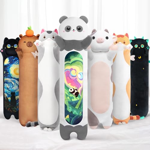 Mewaii 110CM Kuscheltier Kawaii Panda Plüschkissen Stofftiere Lang Plüschtier Ausgestopftes Tier Spielzeug Kuschelkissen Geschenk Plüschkissen von Mewaii