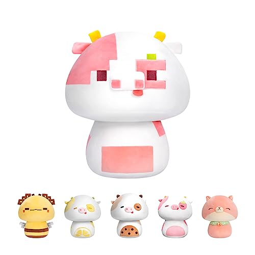 Mewaii 20CM Kuscheltier Plüschtier Kuscheltier Kawaii für Kinder Kuh Kuscheltier Pilzförmiges Stofftiere Weiches Wurfkissen Plüsch Kissen Stofftiere Geschenk über 3 Jahren von Mewaii