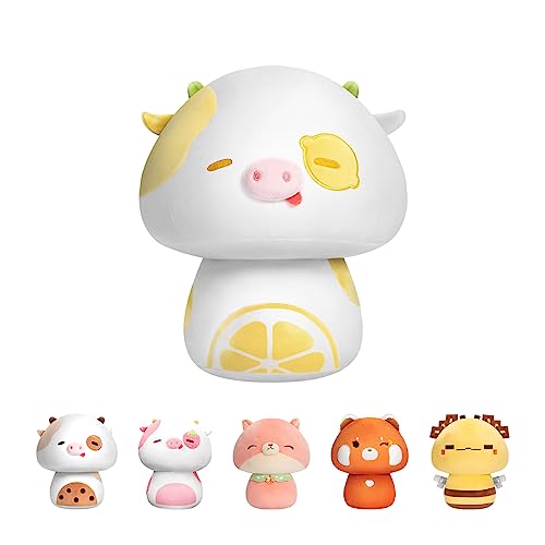 Mewaii 20CM Kuscheltier Plüschtier Kuscheltier Kawaii für Kinder Zitronenkuh Kuscheltier Pilzförmiges Stofftiere Weiches Wurfkissen Plüsch Kissen Stofftiere Geschenk über 3 Jahren von Mewaii