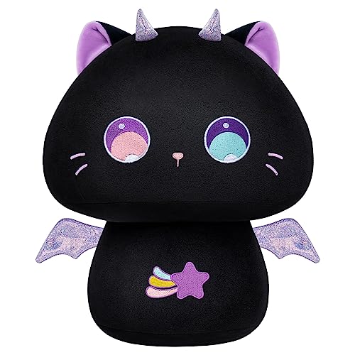 Mewaii 36CM Kawaii Kuscheltier Lila Katze mit großen Augen Pilzförmiges Stofftier Wurfkissen Plüsch Kissen Ausgestopftes Spielzeug Geschenk für Kinder ab 3 Jahren von Mewaii