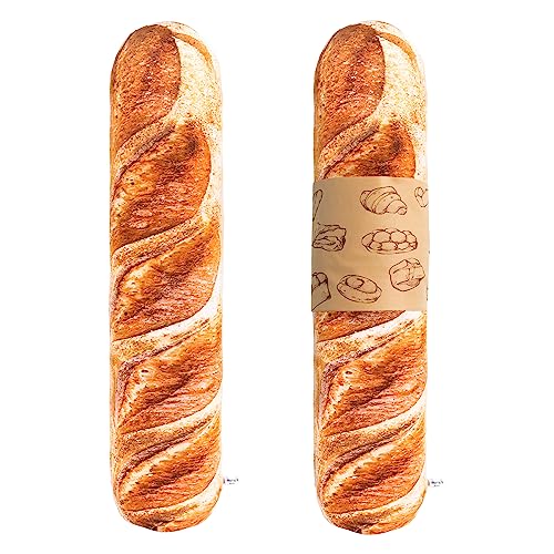 Mewaii 3D Simulation Brot Lang Plüsch Kissen 90CM Kuschelkissen Weiche Butter Toast Brot Körperkissen Lumbalbaguette Rückenkissen Brot Form Kissen Gefülltes Spielzeug Geschenk für Mädchen Jungen von Mewaii