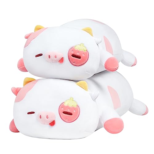 Mewaii 85CM Kawaii Kuscheltiere Erdbeerkuh Plüsch Stofftiere Lange Plüschtier Ausgestopftes Spielzeug Geschenk für Kinder von Mewaii