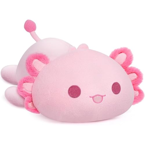 Mewaii Süßes Axolotl Kuscheltier Plüschkissen für Kinder,Weiche 33 cm Kuscheltiere,Kawaii Plüschtier Axolotl,Entspannungs und Dekorationskissen für Mädchen von Mewaii