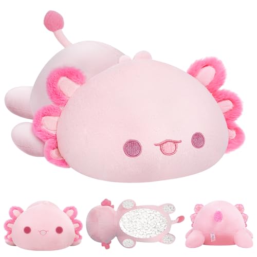 Mewaii Niedliches Axolotl Plüschkissen Kawaii Plushies Axolotl Stofftiere, Squishy Plushies Kuschelkissen für Kinder & Mädchen(58 cm) von Mewaii